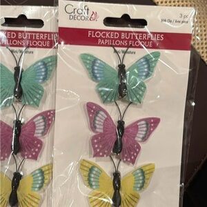 Craft Decor Flocked Butterflies Set